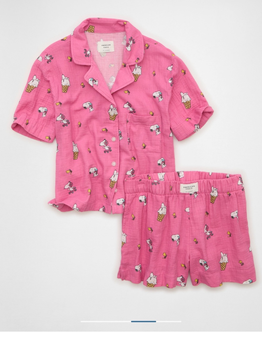 Pink Snoopy Ice Cream Short Pajama Set - Picture 2 of 4